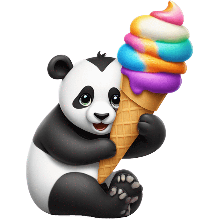 Panda eating ice cream emoji