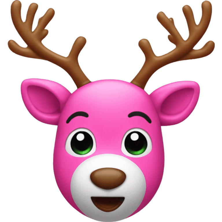 Pink Rudolph reindeer with lighted noise emoji