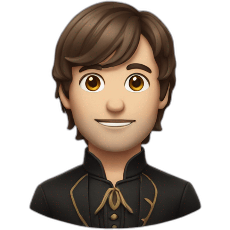 magician with side bangs, brown hair emoji