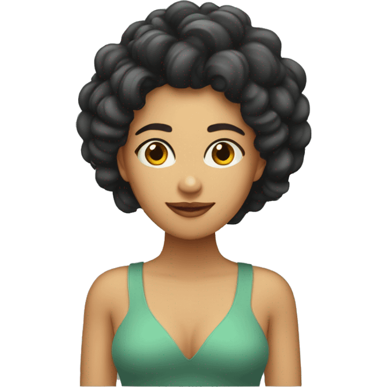 Mujer con cabello rizado emoji