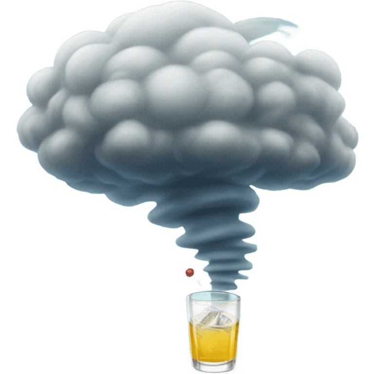 Tornado drinking gin emoji