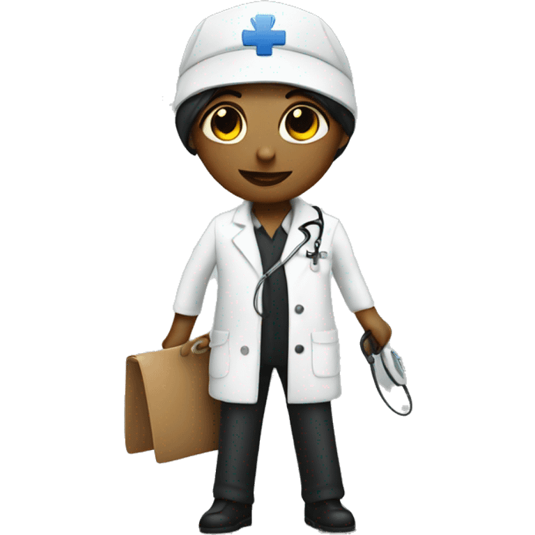 A nurse with a spy emoji