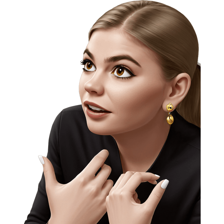 realistic portrait of girl with earrings emoji