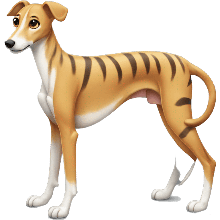 Fawn tiger greyhound standing emoji