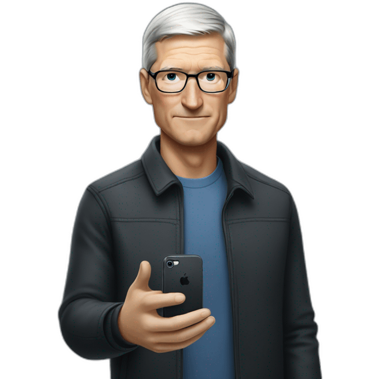 Tim Cook Holding a iPhone in his Hand  emoji