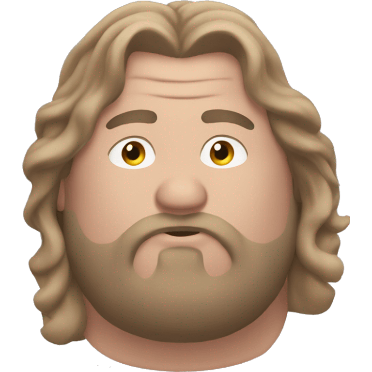 Fat man with boobs and long hair emoji