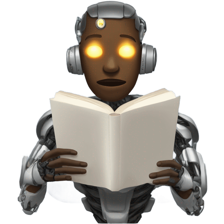 Cyborg reading book emoji