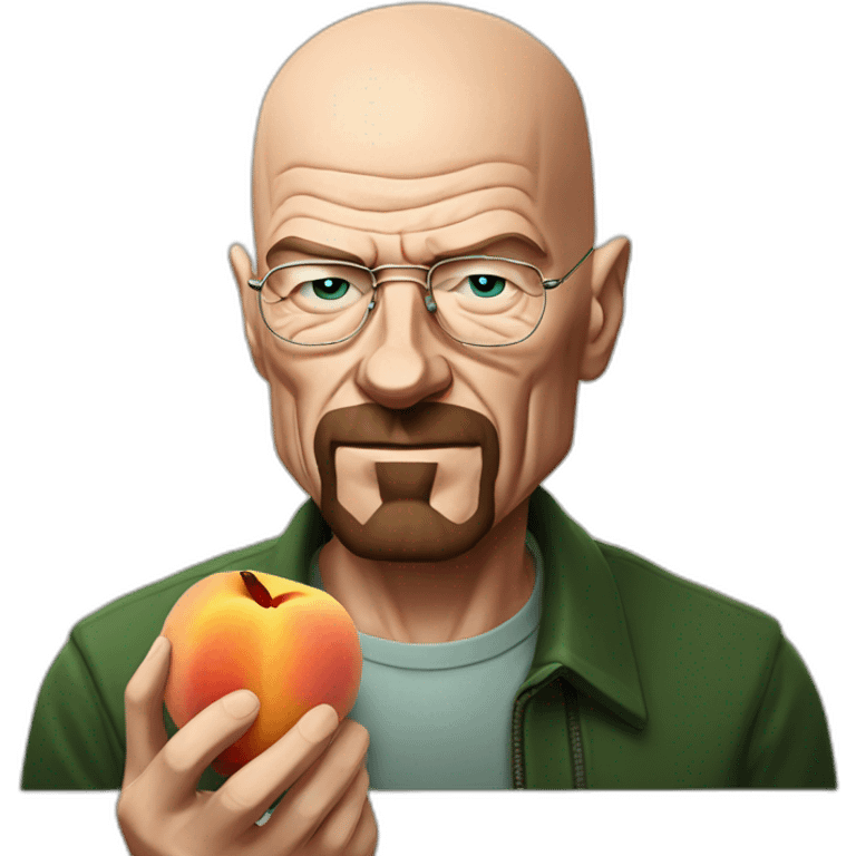 Walter white eating a peach in his mounth emoji