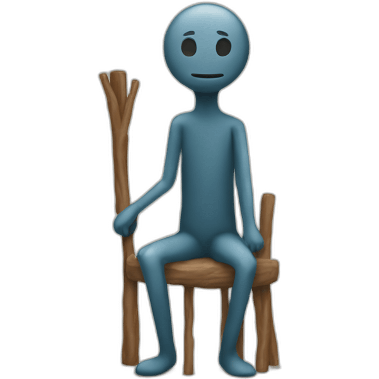 Sitting stick man emoji