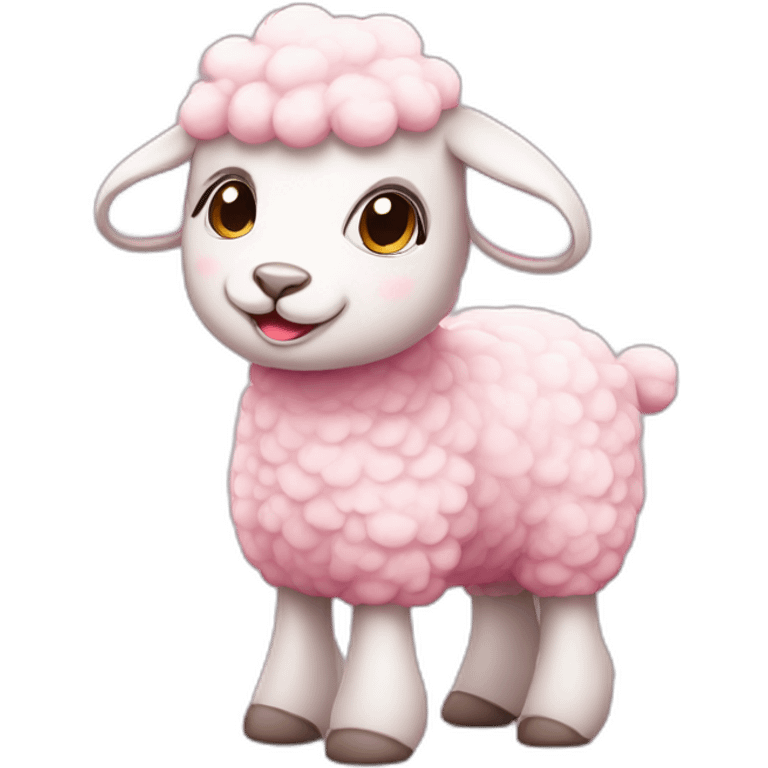 cute pink lamb emoji