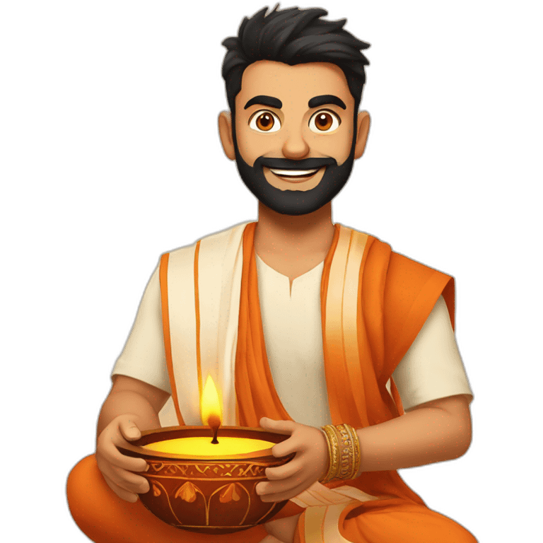 Virat kholi wishing Happy diwali emoji