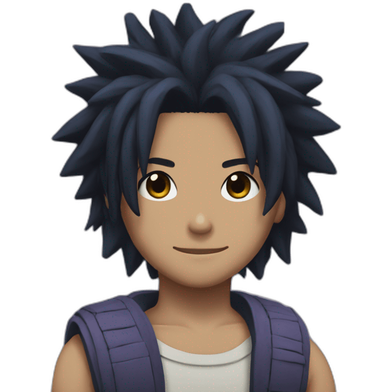 sasuke with afro braids emoji