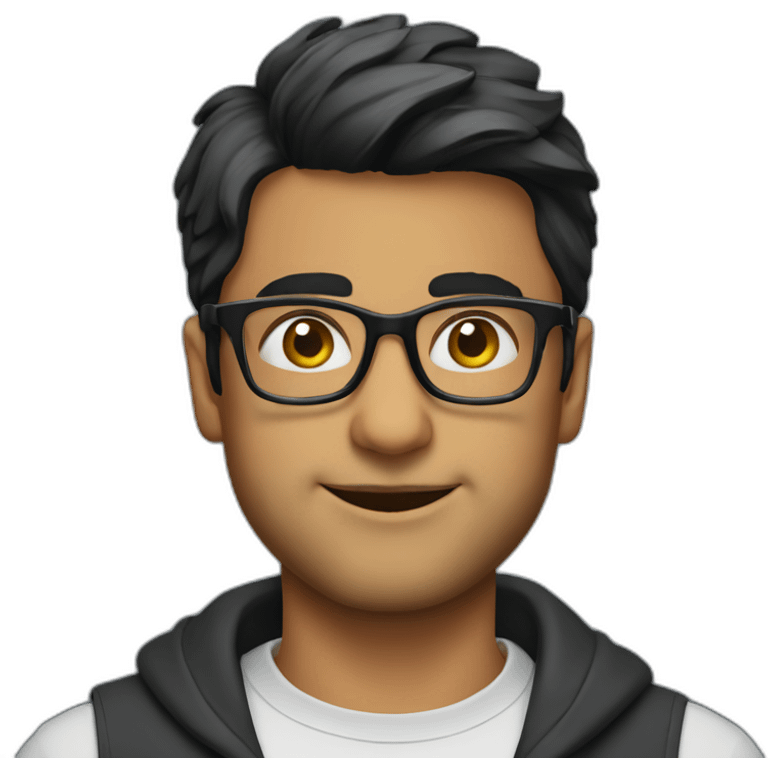 aashish bhatia with glasses emoji