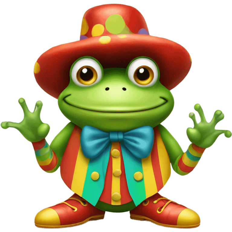 green frog dressed as a clown emoji