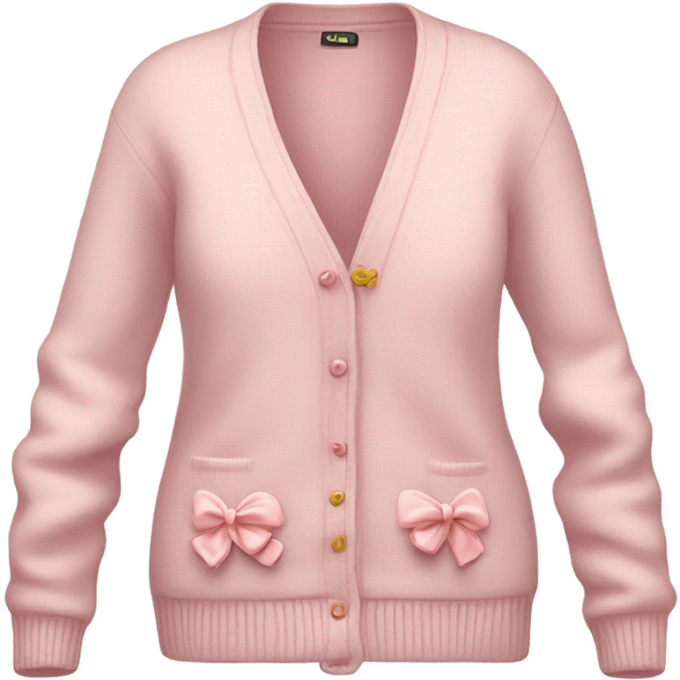 Light pink cardigan with bows emoji