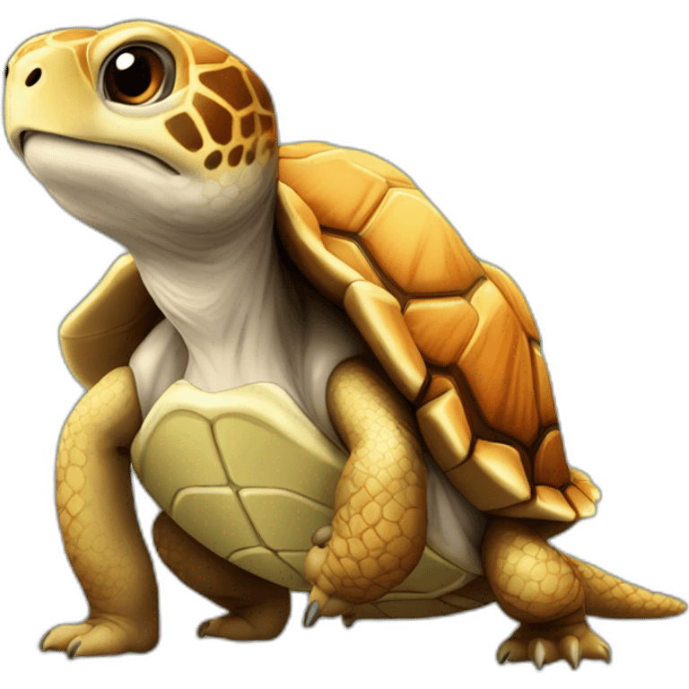 Tortue sur renard emoji