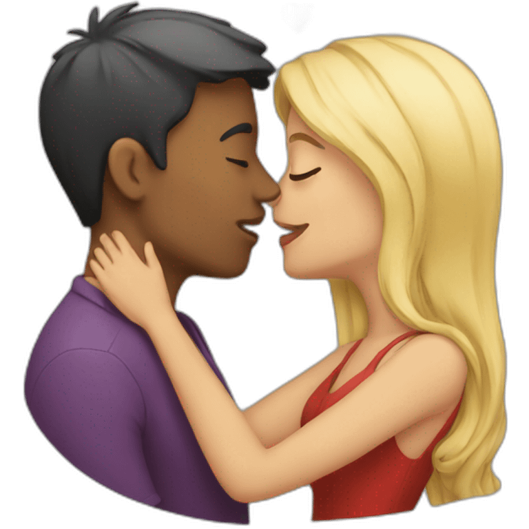 Couple kissing each other emoji