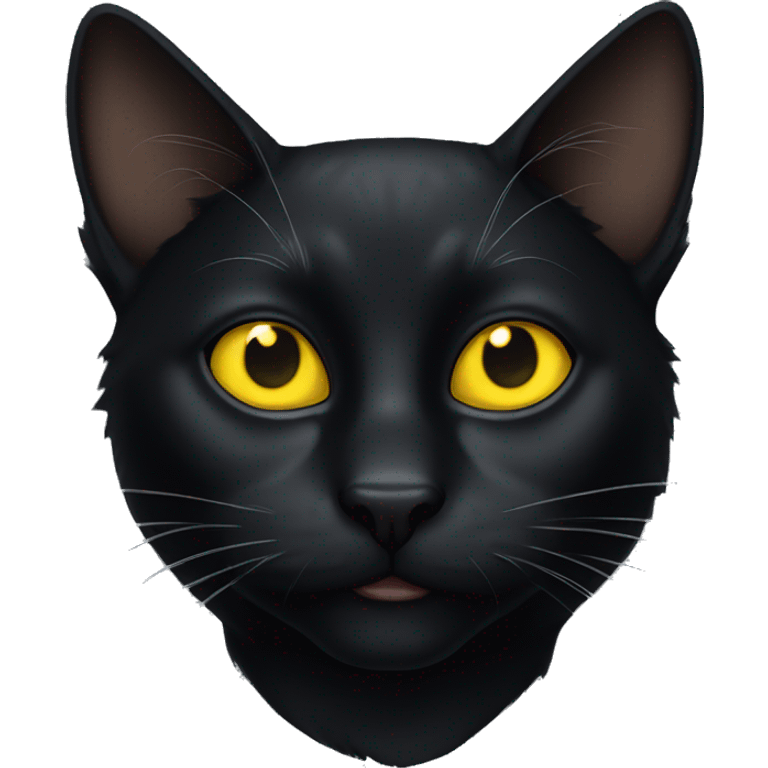 black cat with yellow eyes emoji