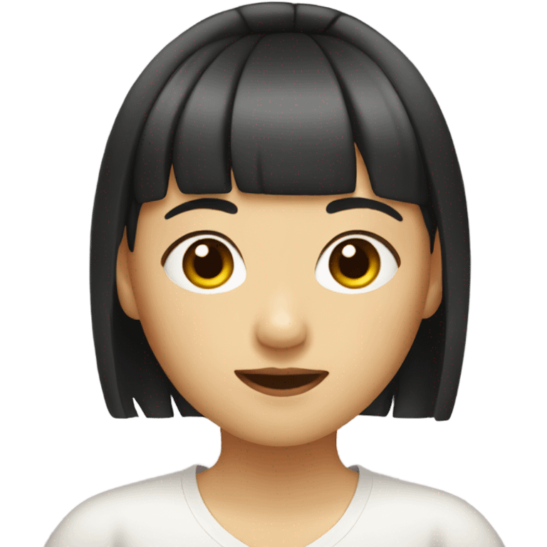 Asian girl with bangs emoji