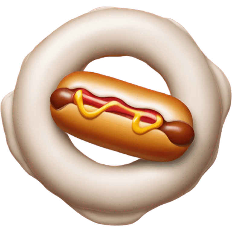 Hotdog inside of a donut emoji