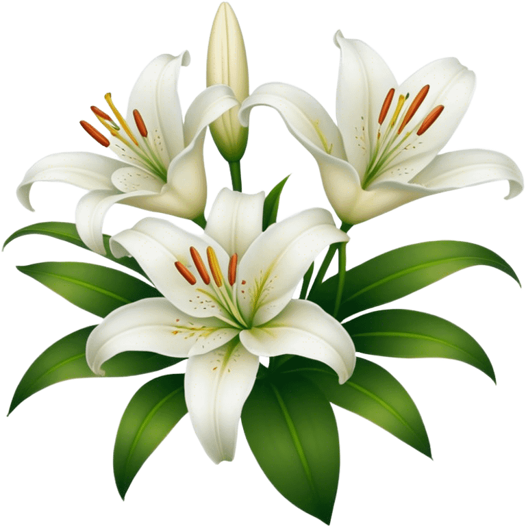 white lilies emoji