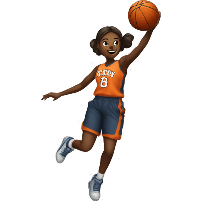 Girl dunking basketball emoji