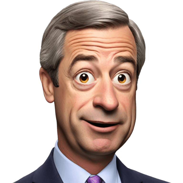 Nigel Farage looking to the left pulling the pog expression emoji