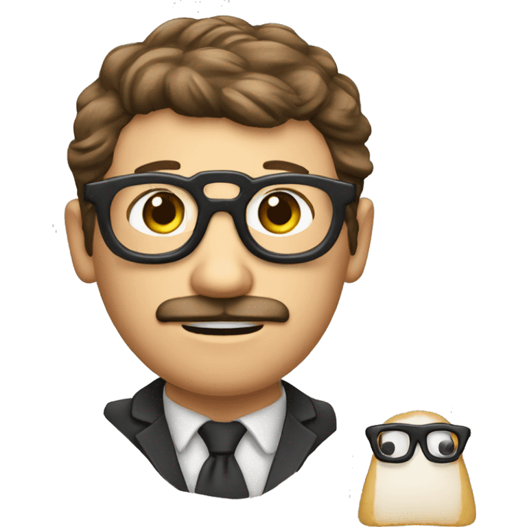 Mann mit Glatze und schwarzer Brille emoji