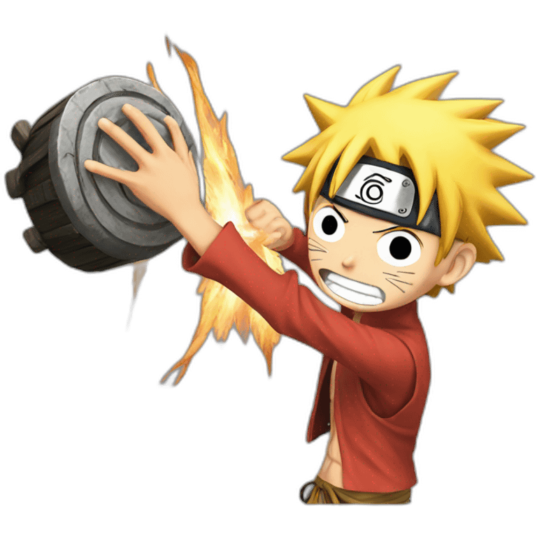 Luffy fighting naruto emoji