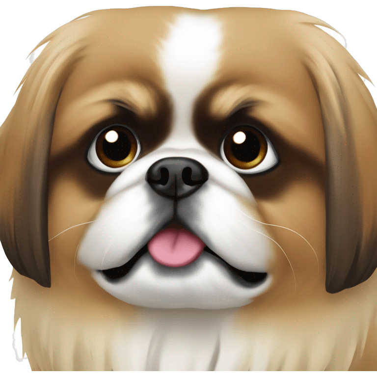 Pekingese Brown BUT WITH FACE WHITE  emoji