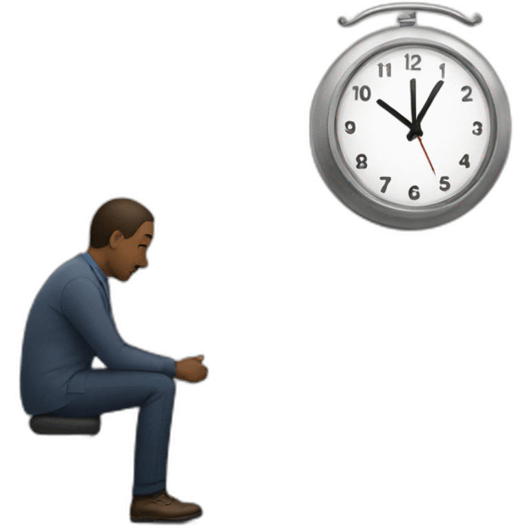 man watching his clock while waiting emoji