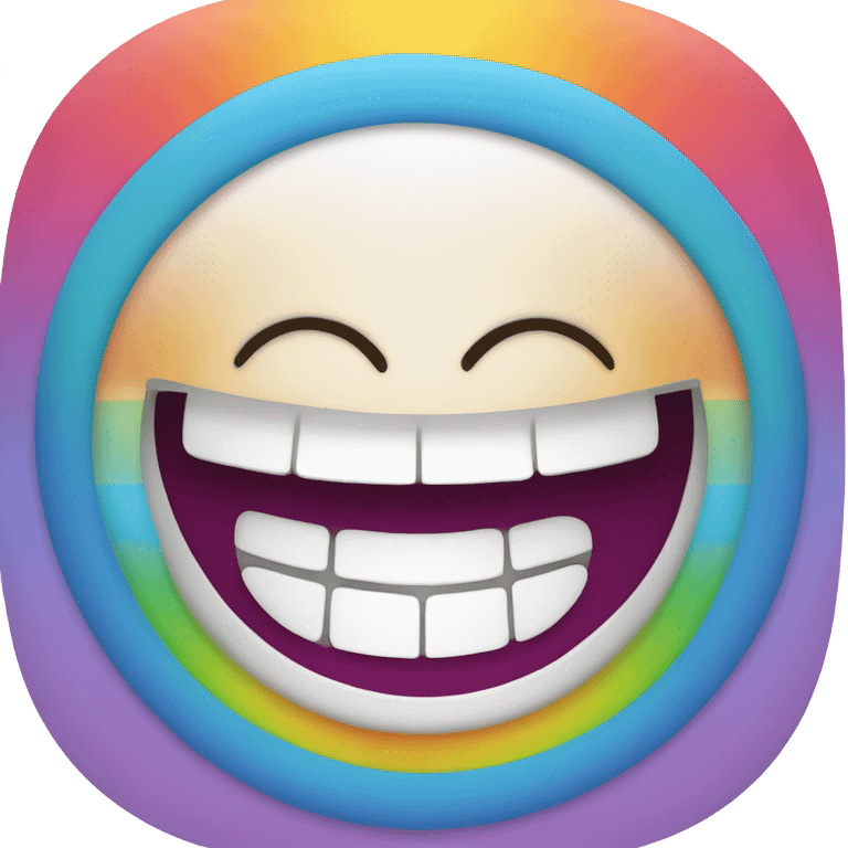 Smile face emoji with rainbow emoji