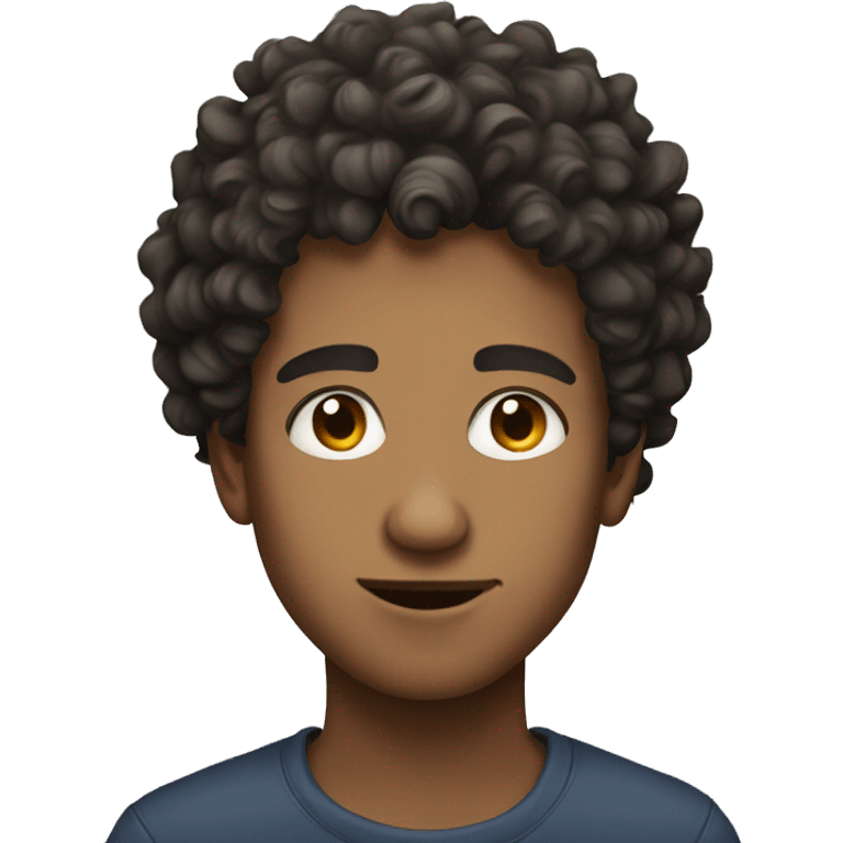 portrait of a young man with a little bit curly hair emoji