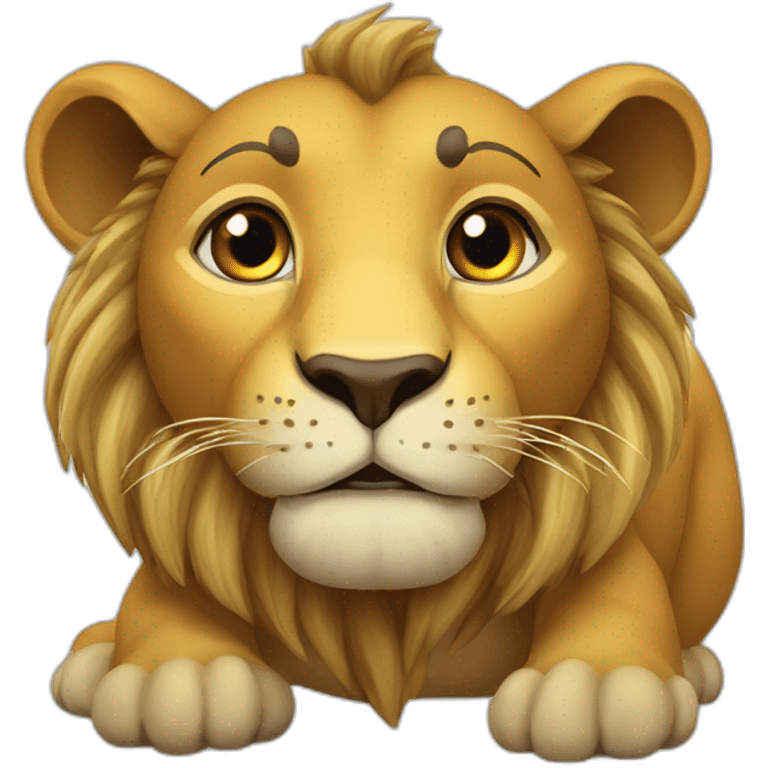 Lion sur tortue emoji