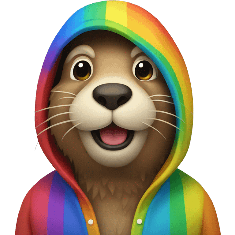 google beaver in rainbow colors emoji