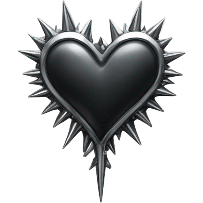 Gothic Chrome heart with spikes emoji