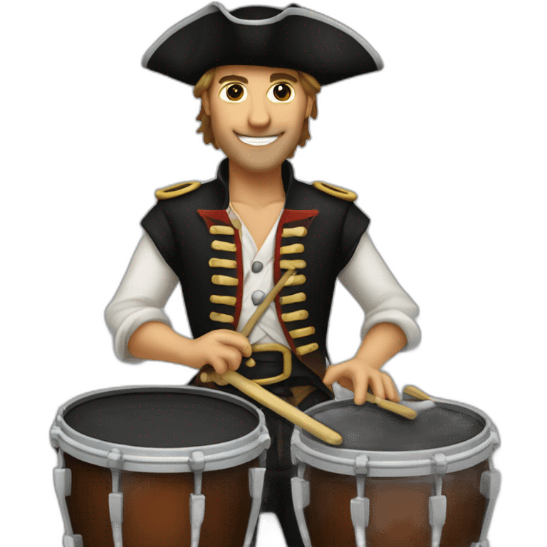 clean shaven pirate drummer emoji