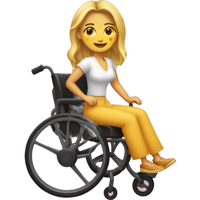 Chica rubia en silla de ruedas  emoji