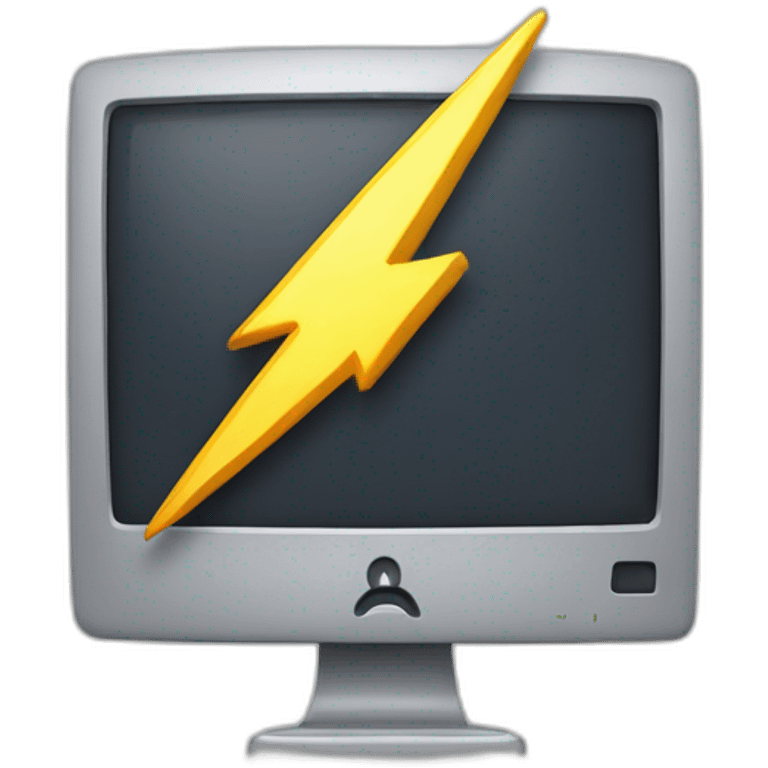 A computer with a lightning bolt coming out of it, symbolizing a forceful restart. emoji