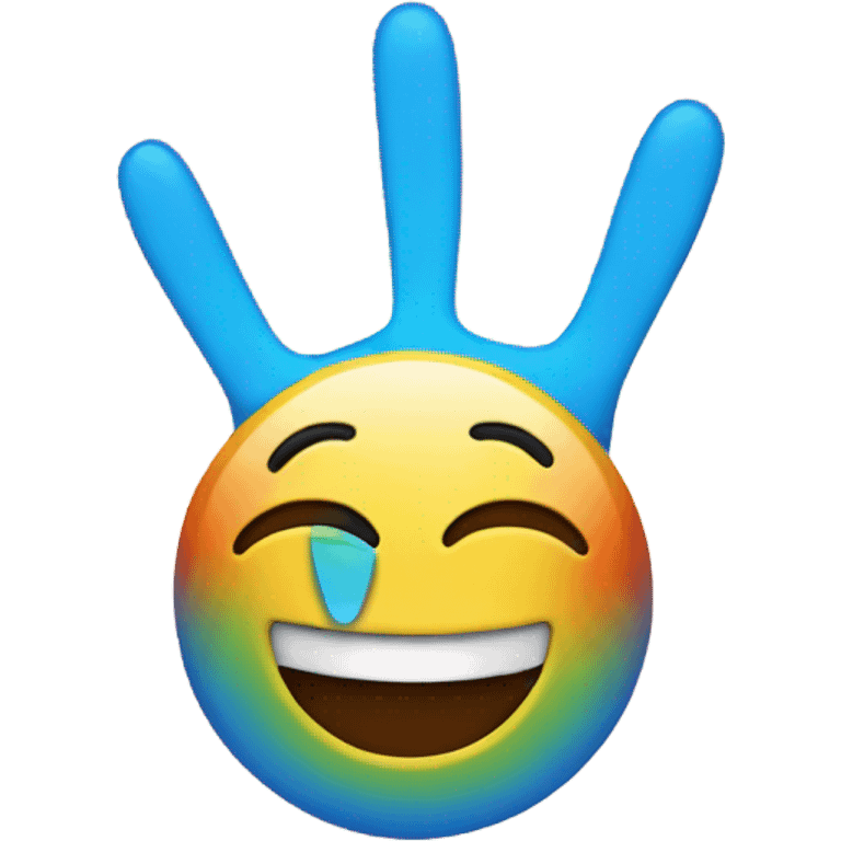 Happy emoji with peace sign emoji