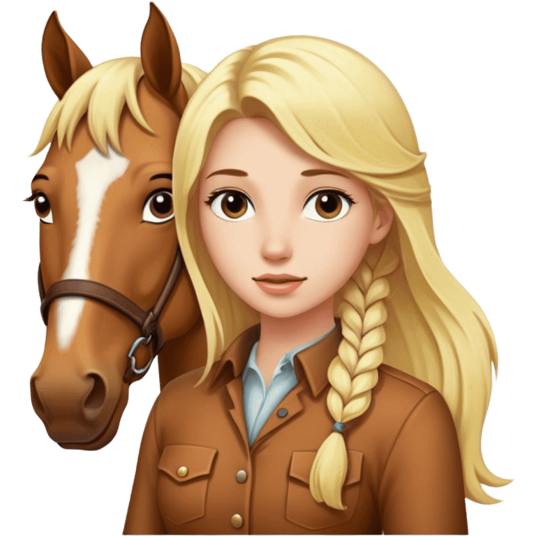 Blonde girl with horse emoji