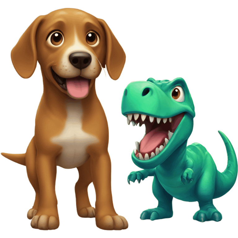 Dog and dinosaur  emoji