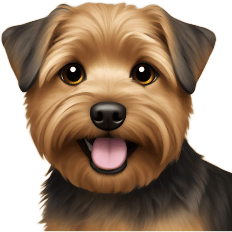 Brown black Norfolk terrier emoji