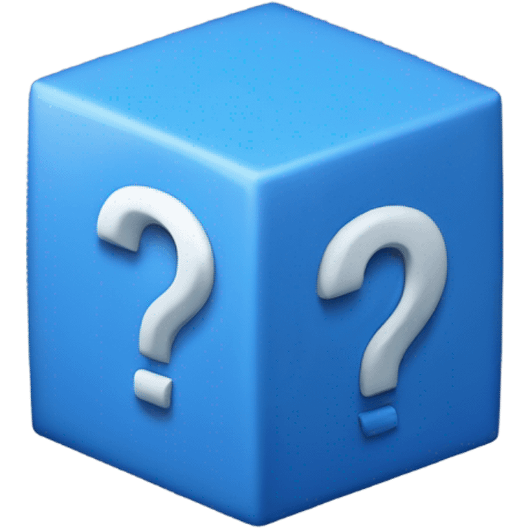 Blue question block from Mario emoji