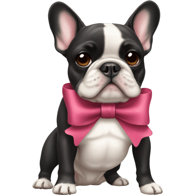 french bulldog with a bow emoji