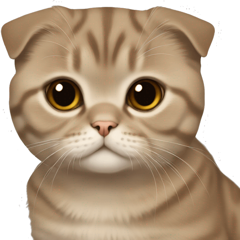 Scottish fold light brown emoji