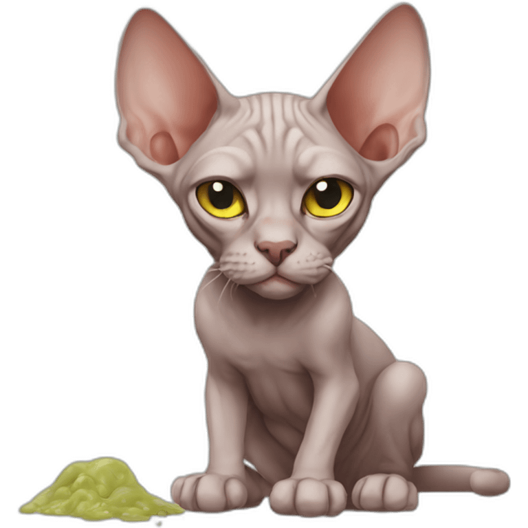 vomiting-sphynx-cat emoji