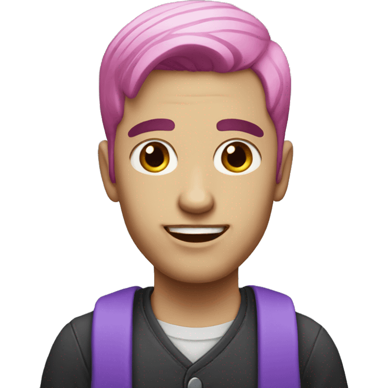 guy with pink hair and violet gl emoji