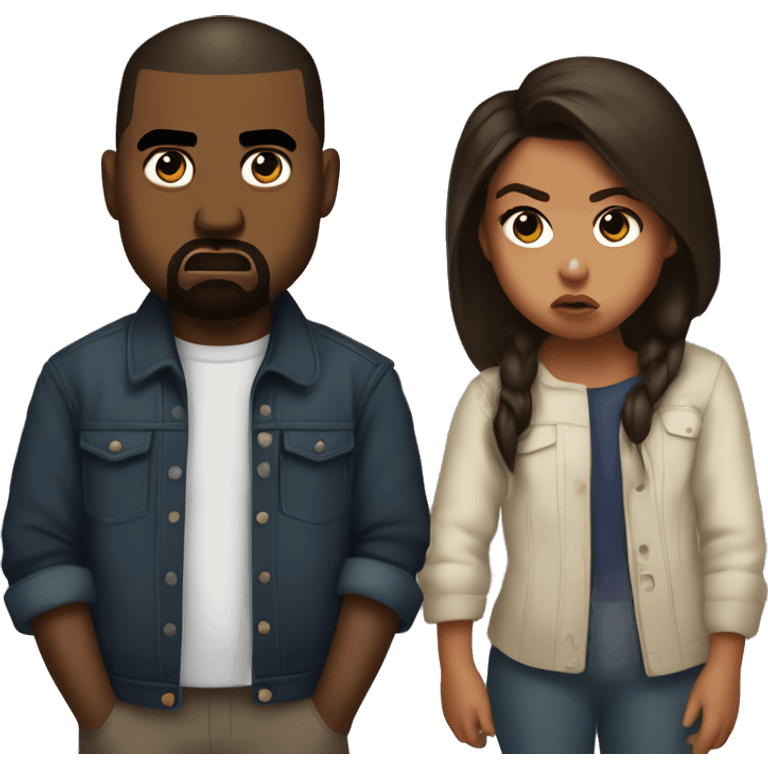 Kanye west and north west angrily staring emoji