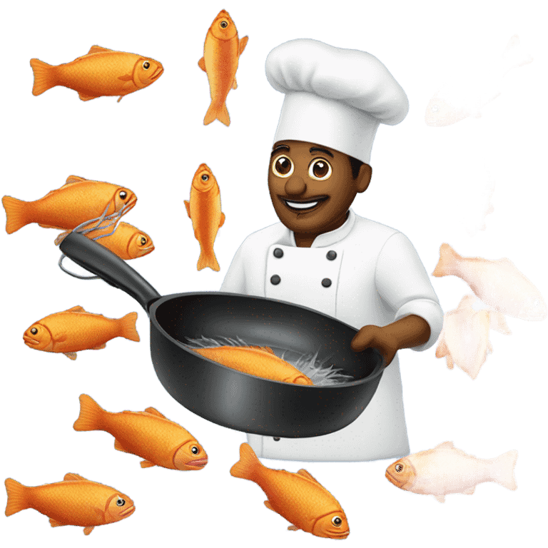 Chef frying fish emoji